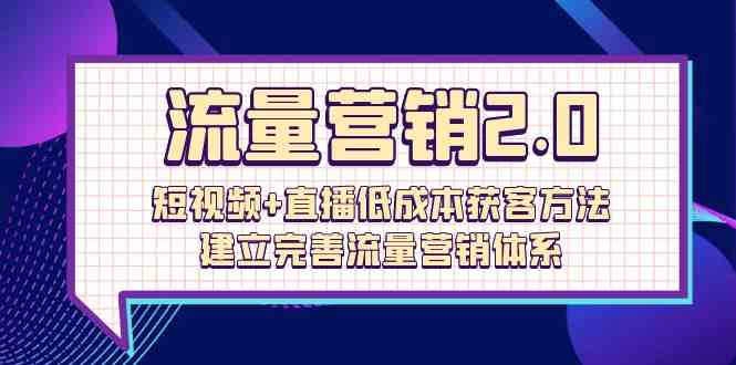 流量营销2.0：短视频+直播低成本获客方法，建立完善流量营销体系（72节）-创客商