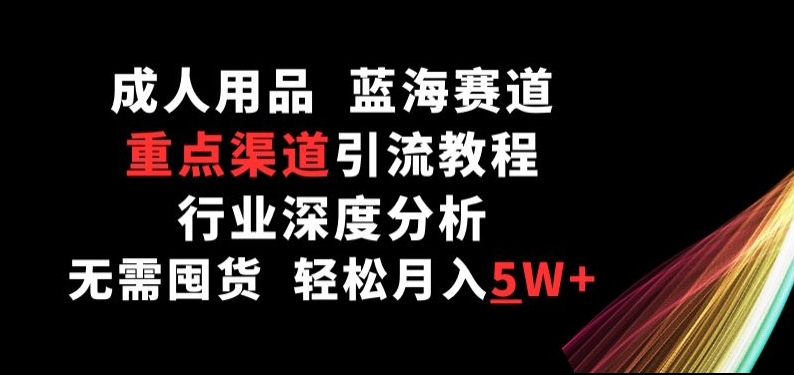 成人用品，蓝海赛道，重点渠道引流教程，行业深度分析，无需囤货，轻松月入5W+-简创网