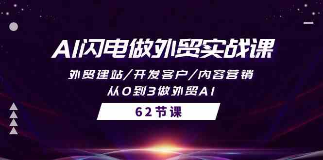 AI闪电做外贸实战课，外贸建站/开发客户/内容营销/从0到3做外贸AI（61节）-创客商