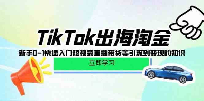 TikTok出海淘金，新手0-1快速入门短视频直播带货等引流到变现的知识-简创网