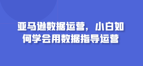 亚马逊数据运营，小白如何学会用数据指导运营-创客商