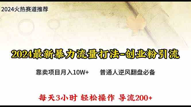 （10151期）2024年最新暴力流量打法，每日导入300+，靠卖项目月入10W+-创客商