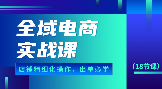 全域电商实战课，个人店铺精细化操作流程，出单必学内容（18节课）-创客商