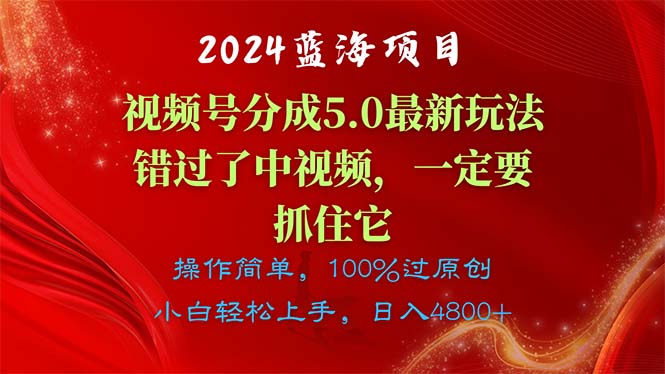 （11032期）2024蓝海项目，视频号分成计划5.0最新玩法，错过了中视频，一定要抓住…-简创网