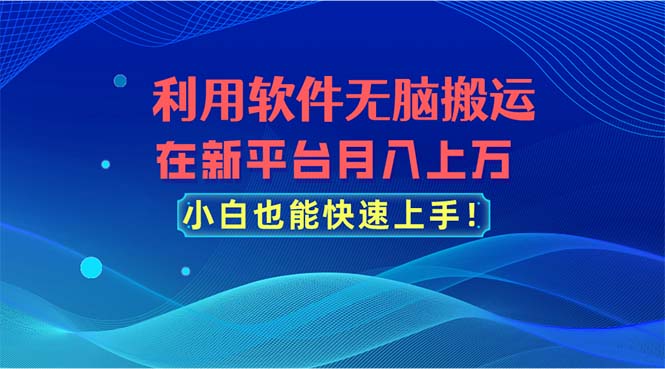 （11078期）利用软件无脑搬运，在新平台月入上万，小白也能快速上手-创客商