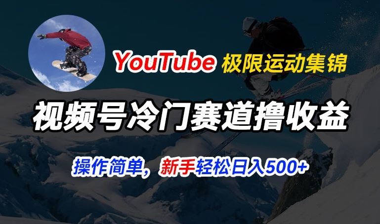 视频号冷门赛道撸收益，YouTube搬运极限运动集锦，暴力起号，操作简单流量高，轻松日入5张【揭秘】-创客商