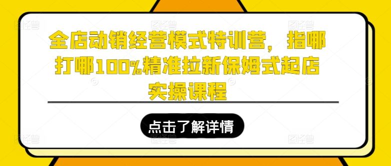 全店动销经营模式特训营，指哪打哪100%精准拉新保姆式起店实操课程-简创网