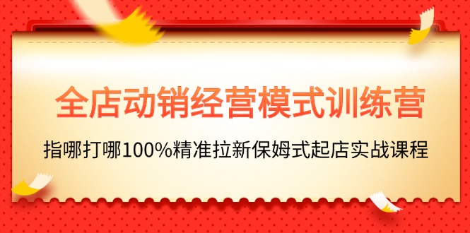 （11460期）全店动销-经营模式训练营，指哪打哪100%精准拉新保姆式起店实战课程-简创网