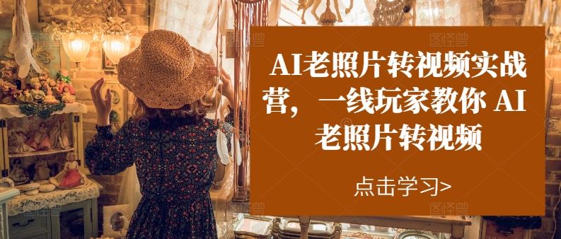 AI老照片转视频实战营，一线玩家教你AI老照片转视频-创客商