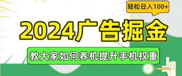 2024广告掘金，教大家如何养机提升手机权重，轻松日入100+【揭秘】-简创网