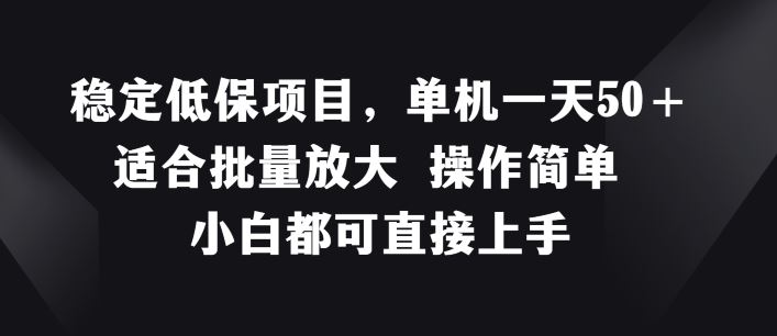 稳定低保项目，单机一天50+适合批量放大 操作简单 小白都可直接上手【揭秘】-简创网