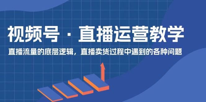 （11687期）视频号 直播运营教学：直播流量的底层逻辑，直播卖货过程中遇到的各种问题-创客商