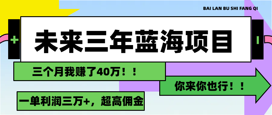 （11716期）未来三年，蓝海赛道，月入3万+-创客商