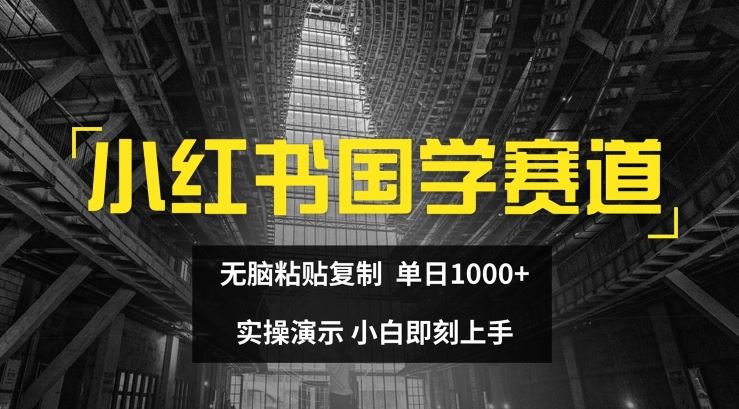 小红书国学赛道，无脑粘贴复制，单日1K，实操演示，小白即刻上手【揭秘】-创客商