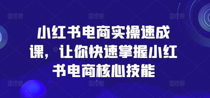 小红书电商实操速成课，让你快速掌握小红书电商核心技能-创客商