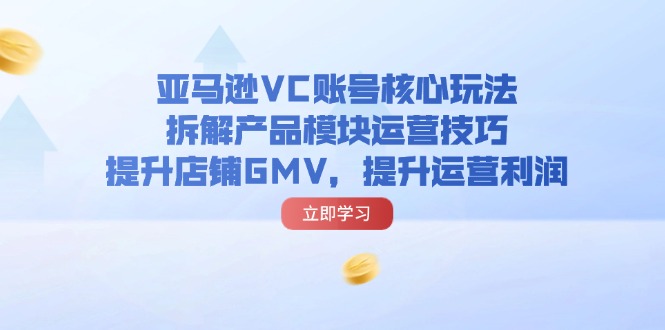 （11848期）亚马逊VC账号核心玩法，拆解产品模块运营技巧，提升店铺GMV，提升运营利润-创客商