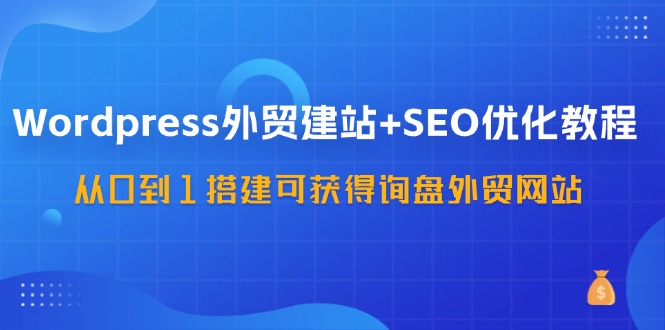 WordPress外贸建站+SEO优化教程，从0到1搭建可获得询盘外贸网站（57节课）-创客商