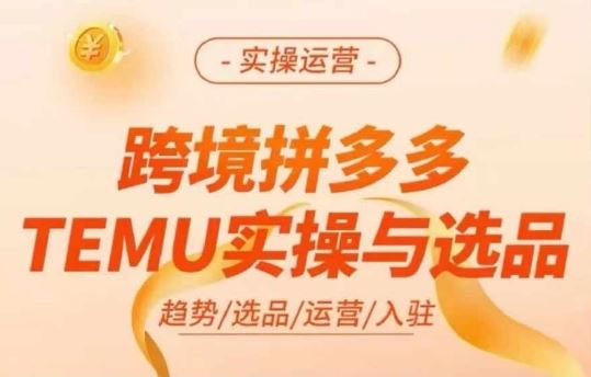 跨境拼多多TEMU实操与选品，多多temu跨境选品运营实操-创客商