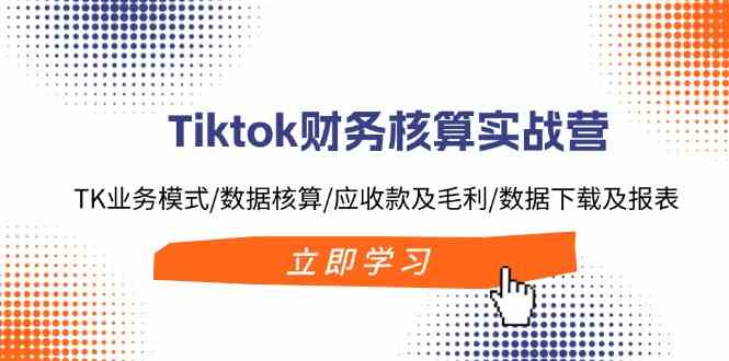 Tiktok财务核算实战营：TK业务模式/数据核算/应收款及毛利/数据下载及报表-创客商