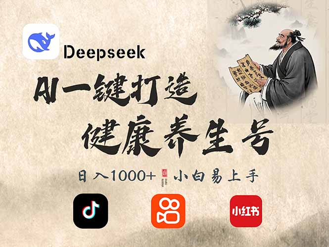 DeepSeek做养生号，一条作品涨粉2万+，轻松日入300+-创客商