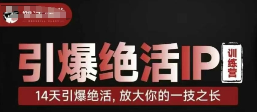 引爆绝活IP训练营，14天引爆绝活，放大你的一技之长-赚客网赚