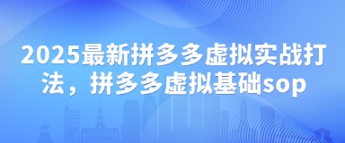 2025最新拼多多虚拟实战打法，拼多多虚拟基础sop-赚客网赚