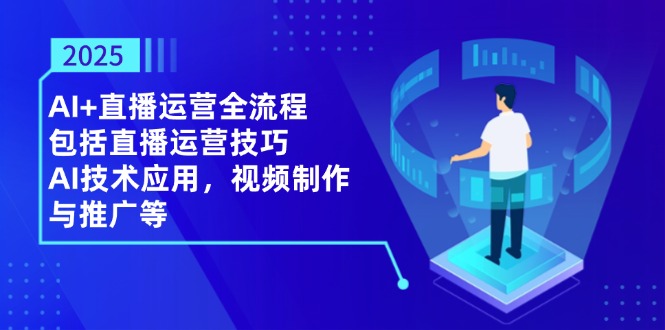 2025AI+直播运营全流程，包括直播运营技巧，AI技术应用，视频制作与推广等-赚客网赚