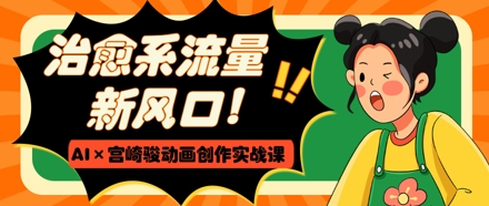 治愈系流量新风口，AI+宫崎骏动画创作实战课，从0到1打造爆款视频-赚客网赚