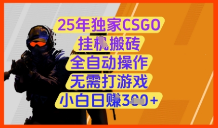 25年独家CSGO挂G搬砖，全自动操作，无需打游戏，小白日入3张+【揭秘】-赚客网赚