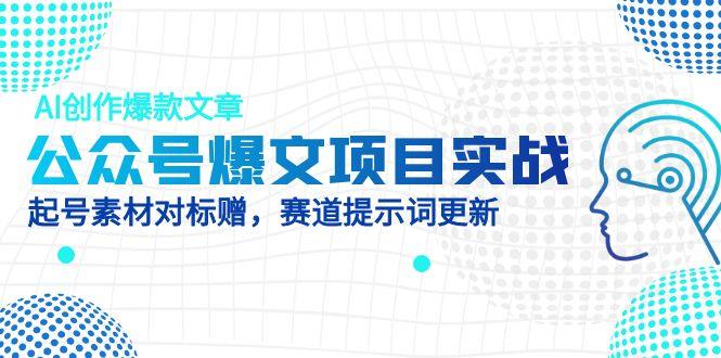 公众号爆文项目实战,AI创作爆款文章,起号素材对标赠(附赛道AI提示词-赚客网赚