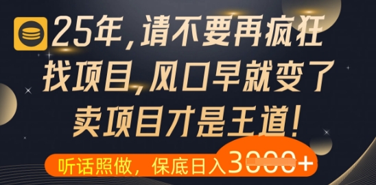 什么？25年你还在疯狂找项目做，醒醒吧，看完这些你全都懂了【揭秘】-赚客网赚