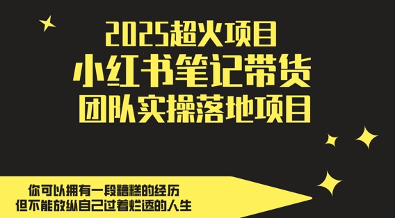 2025超火项目,副业最佳选择,小红书笔记带货团队实操落地项目,,轻松日入5张-赚客网赚