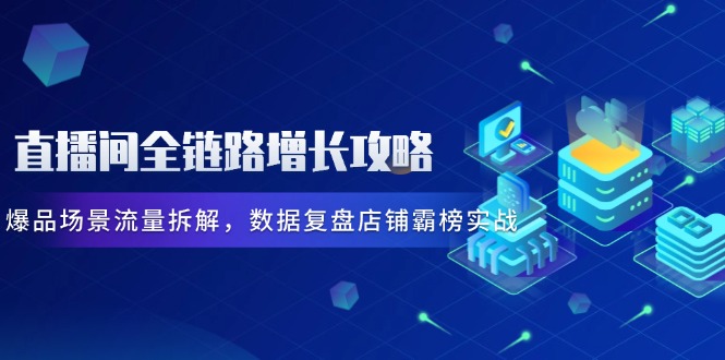 直播间全链路增长攻略，爆品场景流量拆解，数据复盘店铺霸榜实战-赚客网赚