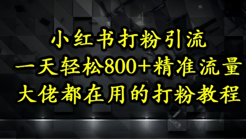 小红书打粉引流，一天轻松500+精准流量，大佬都在用的打粉教程-赚客网赚