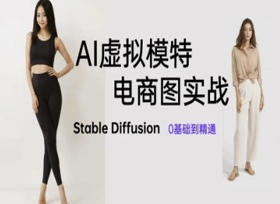 AI虚拟模特电商图实战，AI绘画Stable Diffusion 0基础到精通-赚客网赚