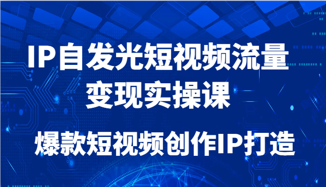 IP自发光短视频流量变现实操课，爆款短视频创作IP打造-赚客网赚