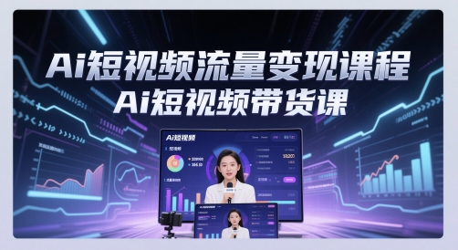 Ai短视频流量变现课程，Ai短视频带货课-赚客网赚