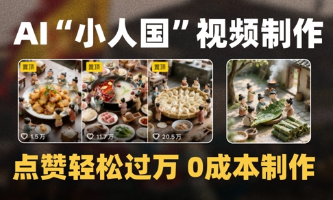 爆款1000W+播放微缩景观迷你小人国AI视频0成本制作全流程教学-赚客网赚