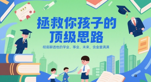 付费文章：拯救你孩子的顶级思路，彻底聊透他的学业、事业、未来，含金量满满-赚客网赚