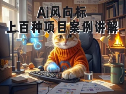 Ai风向标-附100种项目案例玩法-0基础小白到大神ai视频商业应用教学-赚客网赚