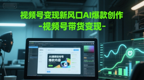 视频号变现新风口AI爆款创作-视频号带货变现-赚客网赚