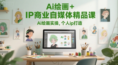 Ai绘画+IP商业自媒体精品课，Ai绘画实操，个人ip打造-赚客网赚