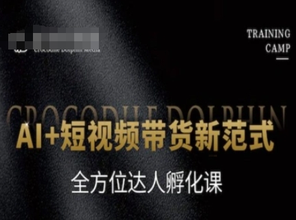 AI+短视频带货新范式，全方位达人孵化课-赚客网赚