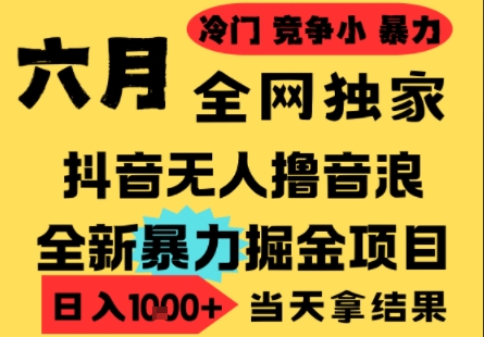 25年6月高爆抖音无人直播最新撸音浪掘金项目，小白可做，无脑日入1k+，门槛低可批量矩阵【揭秘】-赚客网赚