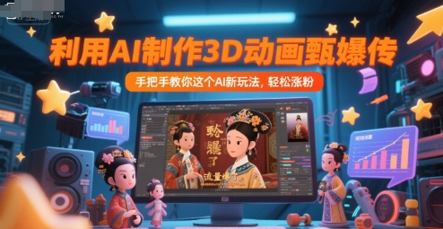 利用AI制作3D动画甄嬛传，流量爆了，手把手教你这个AI新玩法，轻松涨粉-赚客网赚