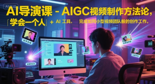 AI导演课-AIGC视频制作方法论，学会一个人+AI工具，完成如同小型视频团队般的创作工作，实现导演梦-赚客网赚
