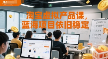 淘宝虚拟产品课，蓝海项目依旧稳定-赚客网赚