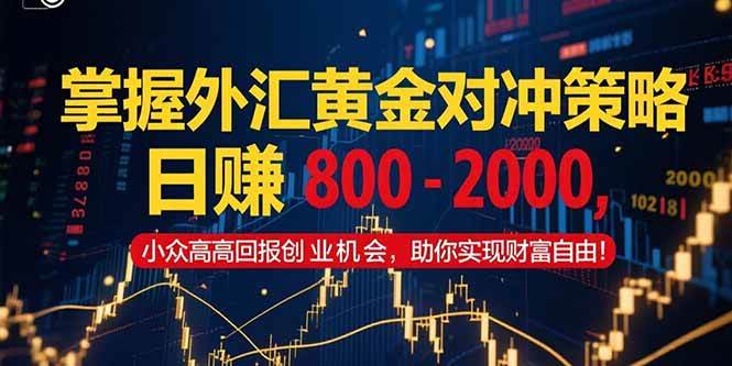 （15198期）掌握外汇黄金对冲策略，日赚 800 – 2000，小众高回报创业机会，助你实…-赚客网赚