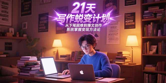 （15204期）21天写作蜕变计划，从下笔困难到爆文创作，系统掌握变现方法论-赚客网赚