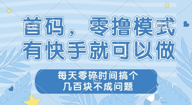 首码零撸项目，有快手就可以做，每天业务时间搞个几张不是问题【揭秘】-赚客网赚